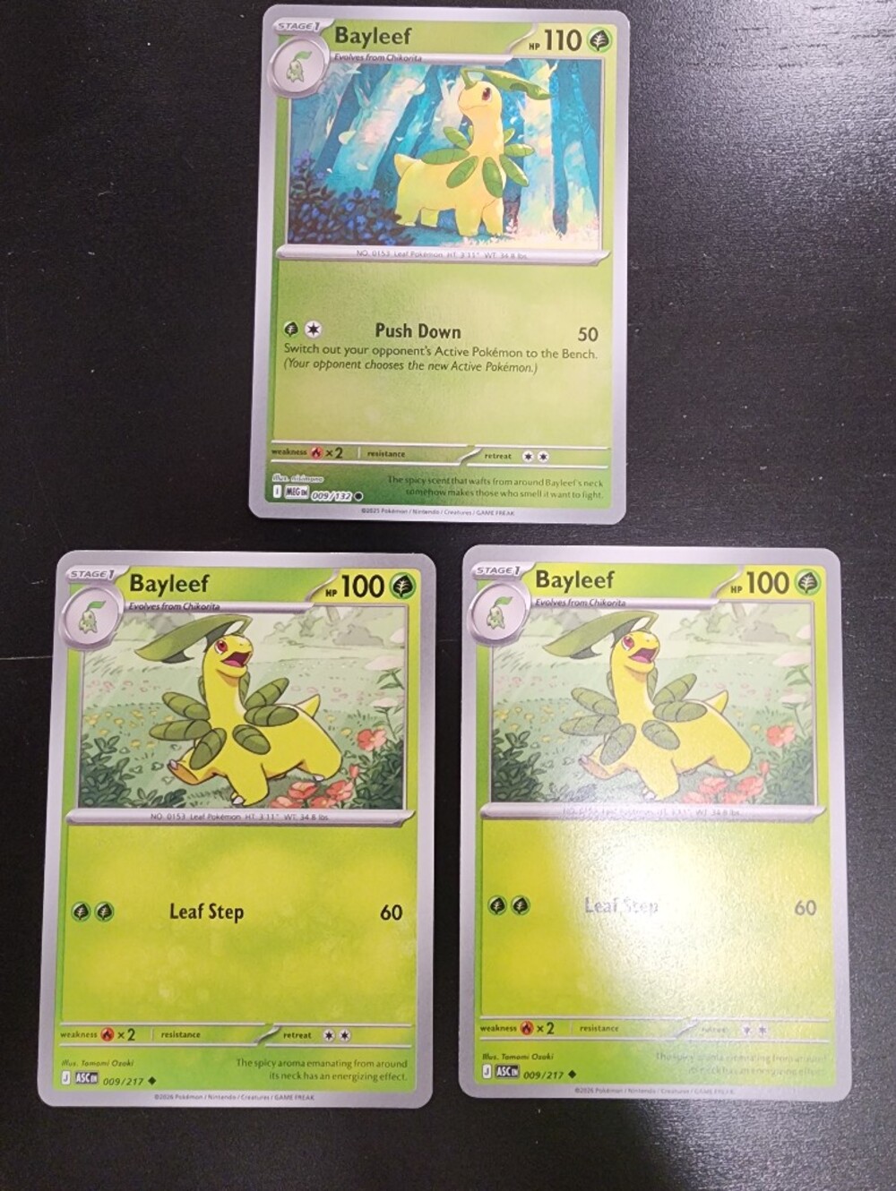 Bayleef Green Trading Card - Set of 3